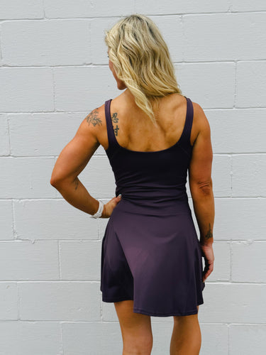 Purple Adjustable Drawstring Tennis Dress