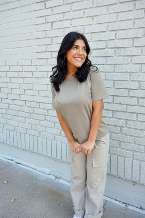 Warm Grey Classic Boxy Fit Tee