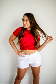 Cherry Red Classic Boxy Fit Tee