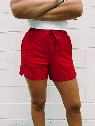 Red Active Stretch Woven Shorts