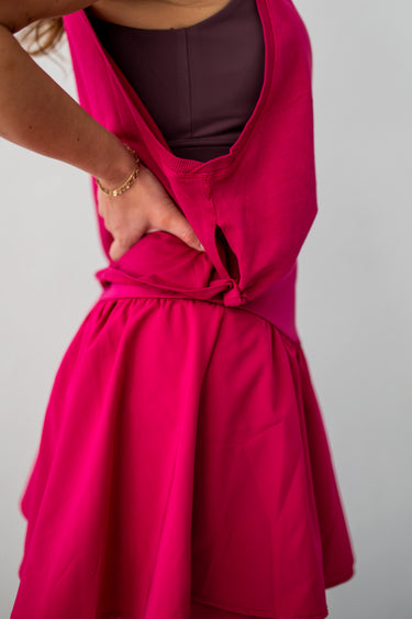 Plum Pink Pima Cotton Relaxed Side-Knot Tank