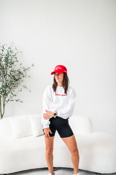 White Lincoln Ladies Crewneck
