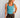 Grey Teal Square Neck Ribbed Tank Top