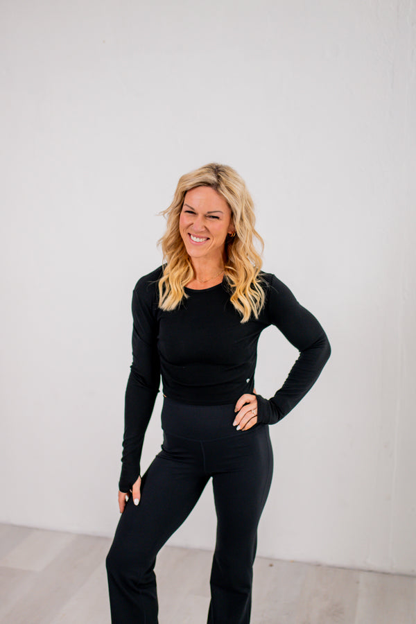 CORE Allure Ribbed Long Sleeve Black