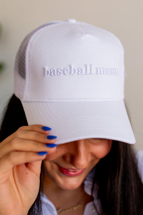 Baseball Mom Embroidered Trucker Hat