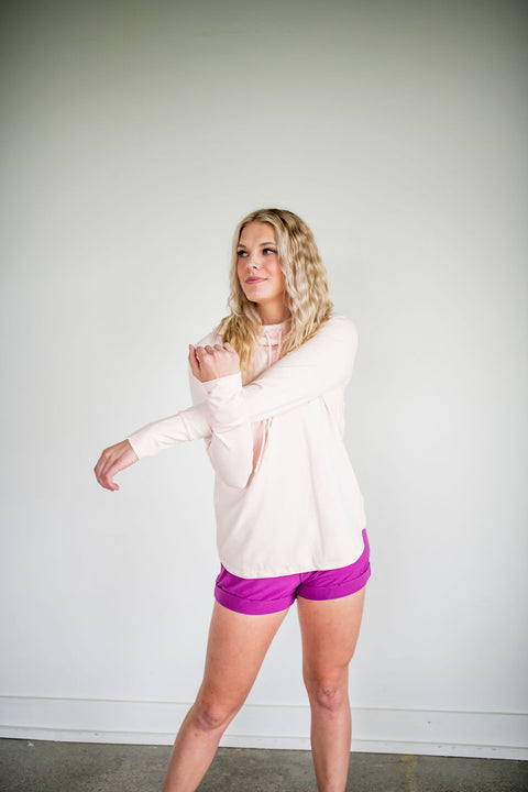 Active Hoodie Top with Thumbholes