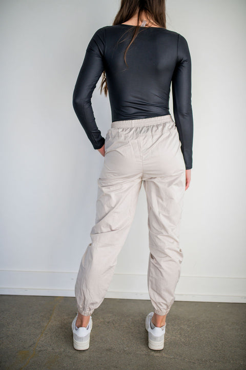 Solid Woven Activewear Joggers