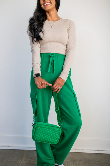 Kelly Green Inspiration Woven Neoprene Crossbody