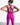 Person wearing a bright purple athletic outfit with a white background
