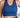 Person wearing a blue sports bra and leggings on a white background