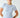 Halogen Blue Micro-Ribbed Built-in Bra Short Sleeve Top